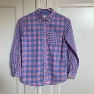 Gap boys plaid button down shirt, size large